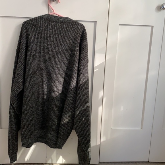 Long Sleeve Dark Grey V-Neck Sweater - Picture 2 of 2